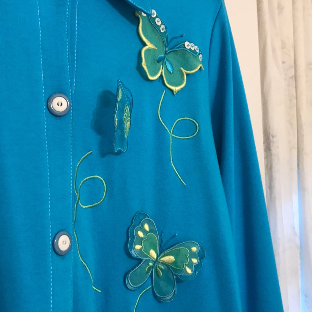 Ann Trinity - Beautiful Blue Shirt/Jacket 🦋 NWOT - Picture 2 of 9